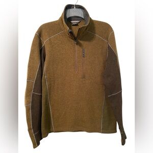 Kuhl Men's Zip Up Sweater - Brown and Tan